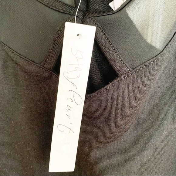 Fleur't Black Sheer V Inset Chemise NWT - Picture 5 of 5